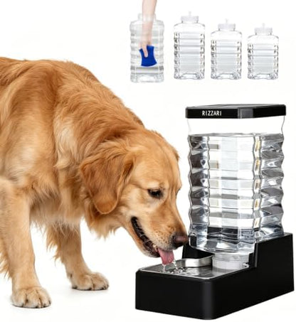 RIZZARI 2.64 Gallon Dog Water Bowl Dispenser:Wide Mouth Filter-Free Design