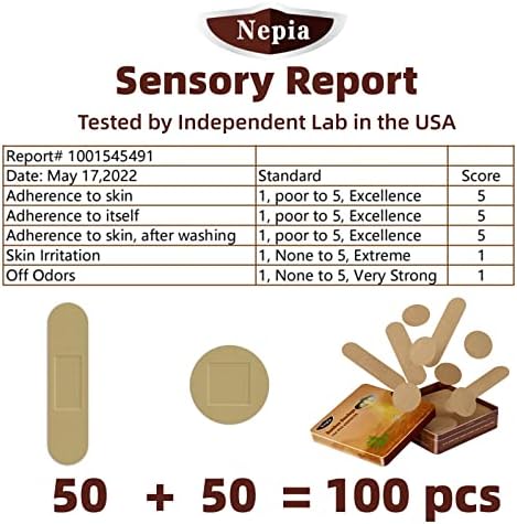 Nepia Hypoallergenic Bamboo Fabric Assorted Shapes Bandages | PFAS Free & Latex Free | Eco-Friendly Compostable Bandaids for Sensitive Skin & Scrapes | Flexible Fabric Family Pack (100 Count)