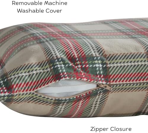 Happy Hounds Charlie Holiday Plaid Throw Pillow Dog Bed, Large (48 x 36 in.)