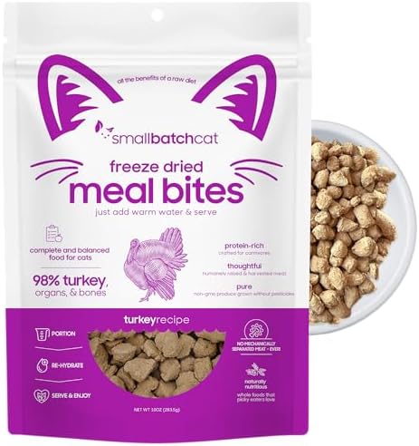 smallbatch Freeze Dried Raw Cat Food, High Protein Turkey Recipe, 10 oz