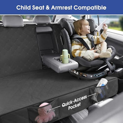 ALLANSING Upgraded 900D Heavy Duty Dog Back Bench Seat Cover for Full‑Size Trucks, Car Seat Protector, Seatbelt & Armrest Compatible, Waterproof & Non‑Slip for Dogs & Kids