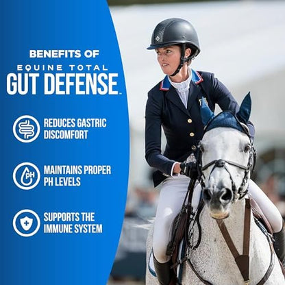 Equine Total Gut Defense– All-Natural Digestive & Immune Support Supplement for Horses – Maintains Ph Levels – Supports Digestion - 100% Natural – Made in USA