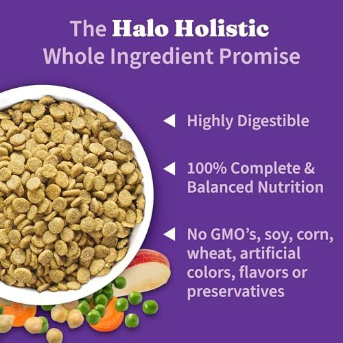 Halo Holistic Dry Dog Food, Vegan Plant-Based Recipe, Superfoods, 10 lb