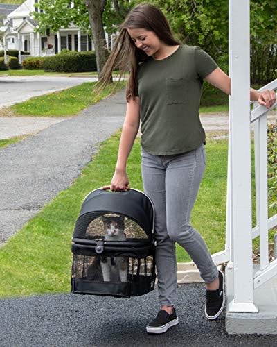 Pet Gear No-Zip View 360 Pet Carrier & Car Seat, Onyx, 20"