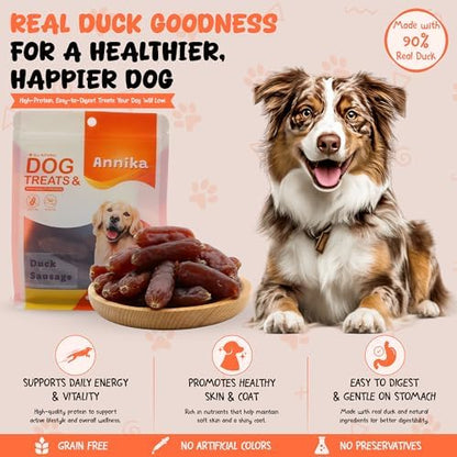 Annika Duck Sausage Dog Treats Natural Chew Snack