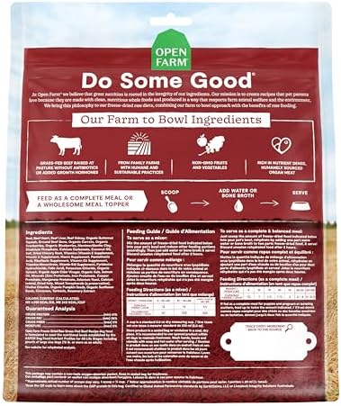 Open Farm Freeze Dried Raw Dog Food, Beef Bite-Sized Morsels, 13.5oz Bag