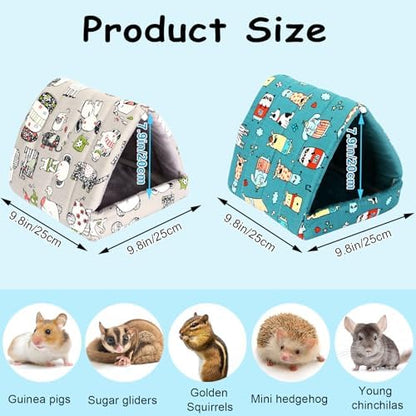 UPINS 2 Pack 9.8 inches Guinea Pig Bed,Guinea Pig Hideout