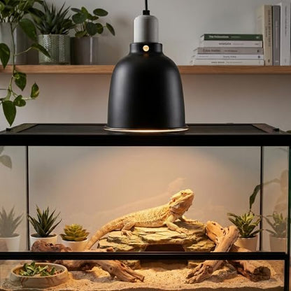 Reptile Light Fixture, 5.5 Inch Deep Dome Light Fixture for UVA/UVB Heat Lamp, Reptile Heat Basking Bulb, Optical Reflection Heat Lamp Fixture Cover for Reptile Glass Tank Terrariums