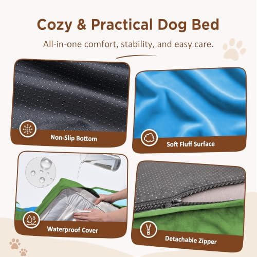 Comfort Expression Orthopedic Dog Bed for Extra Large Dogs with Bolster