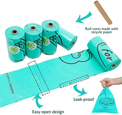 180 Dog Poop Bags Lavender Scented –Leak Proof, Easy Tear, 9"x13" Standard Size – Durable for Large/Small Dogs, Fits Most Dispensers (12 Rolls, Crystal Blue)