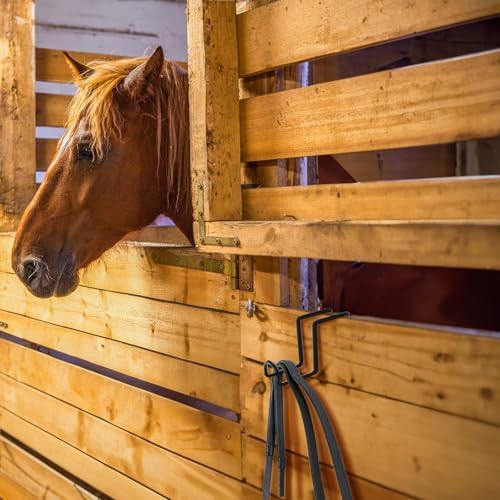 Cididu 8 Pcs Tack Hook 4 Inch, Heavy Duty Horse Halter Rack, Over Rail Bridle Hooks, Metal Horse Water Bucket Hangers for Hanging Horse Bridles, Saddle Fence Door Holder, Horse Stall Accessories