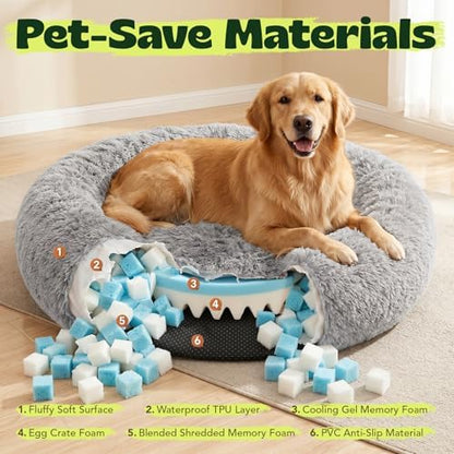 Memory Foam Orthopedic Dog Beds for Large Size Dogs,36 Inch,Grey