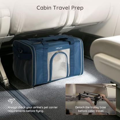 BELLA & PAL Airline Approved Pet Carrier with Wheels for Cats & Small Dogs