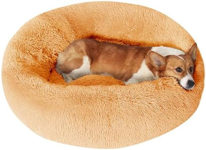JOLLYVOGUE Dog Beds Large Sized Dog, 36 inches Calming Soft Anti-Anxiety Donut Dogs Bed, Washable Round Fluffy Cushion for Large Pets, Fits up to 80 lbs Pets
