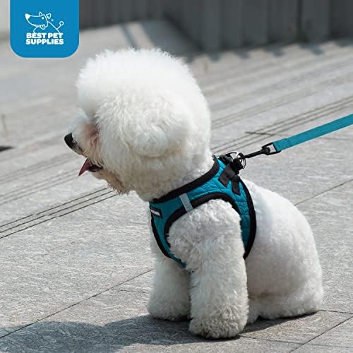 Voyager Step-in Plush Dog Harness – Soft Plush, Step in Vest Harness for Small and Medium Dogs by Best Pet Supplies - Latte Suede (Leash Bundle), M (Chest: 16-18") (Pack of 2)