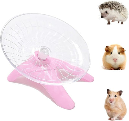 Hamster Flying Saucer Silent Running Exercise Wheel for Hamsters, Gerbils, Mice,Hedgehog and Other Small Pets Silent Running Wheel Hamster Wheel (Pink)