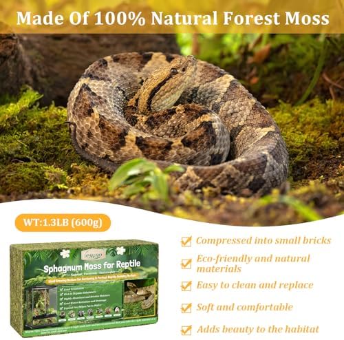 Legigo 1.3LB Natural Sphagnum Moss for Reptile Terrarium Substrate Bedding