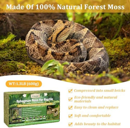 Legigo 1.3LB Natural Sphagnum Moss for Reptile Terrarium Substrate Bedding