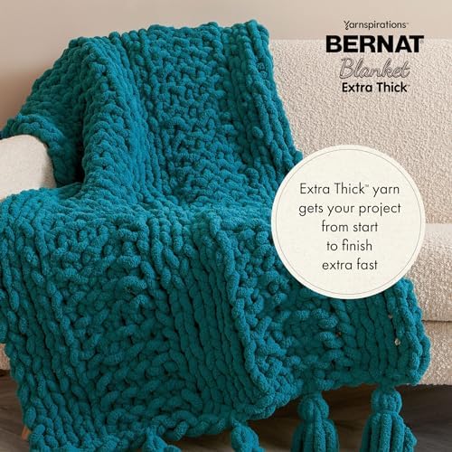 Bernat Blanket Extra Thick Chunky Yarn for Crocheting, Fog Blue
