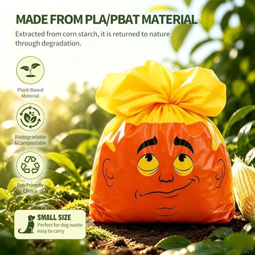 Dog Poop Bags Rolls, 60 Counts (4 Rolls), Funny Pet Waste Bags for Outdoor