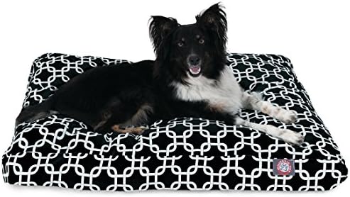Majestic Pet Rectangular Dog Bed, Medium, 36x29x4 in, Washable, Black