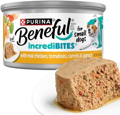 Beneful Purina IncrediBites Small Breed Wet Dog Food Loaf Chicken (12) 3 oz