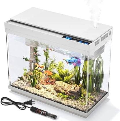 Vehipa 2.4 Gallon Betta Fish Tank, Heater and Humidifier