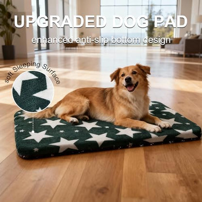 Dog Crate Pad Washable Cat Dog Pet Bed for Crate kennel Large Mat 36inGreen