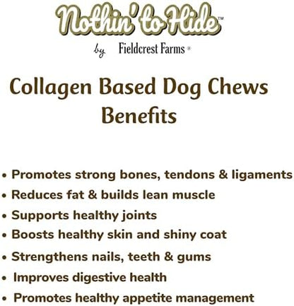 Fieldcrest Farms Nothin to Hide Flip Chips Dog Chews - Natural Rawhide Alternative Treats for Dogs, Collagen Based Snack for Moderate Chewers Up to 35lbs, Granola Flavor