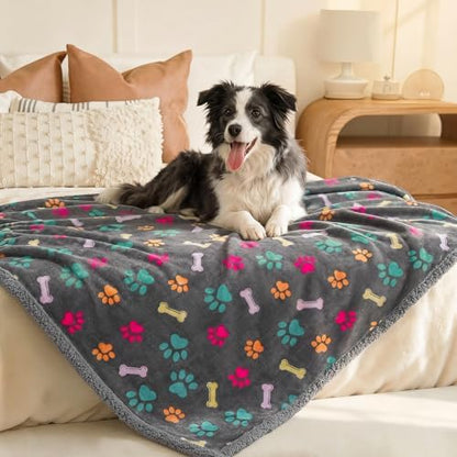 Luciphia Waterproof Dog Blanket Reversible Sherpa Fleece for Large Dogs Cat
