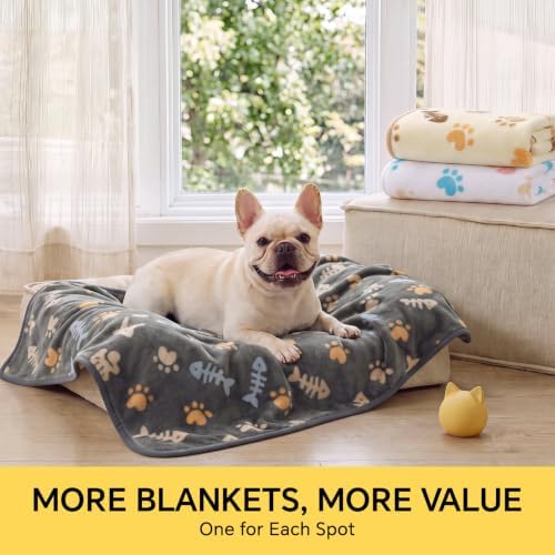 Luciphia 3 Pack Soft Fleece Dog Blankets for Large Dogs Puppy Cats,41"x31"
