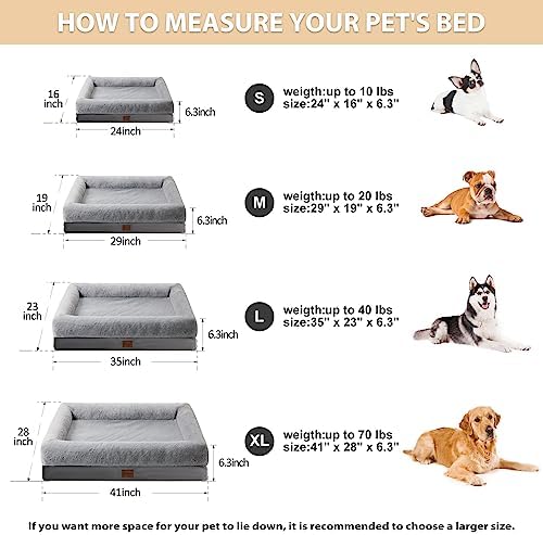 BFPETHOME Dog Beds for Small Dogs, Washable Dog Bed with Sides, Orthopedic Small Sized Soft Mats with Removable Cover & Waterproof Pet Mat for Pet