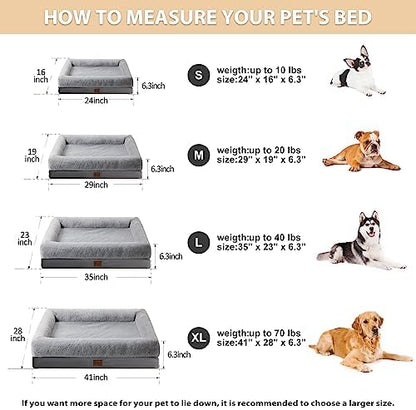 BFPETHOME Dog Beds for Small Dogs, Washable Dog Bed with Sides, Orthopedic Small Sized Soft Mats with Removable Cover & Waterproof Pet Mat for Pet