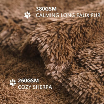 gogobunny Waterproof Dog Blanket for Couch & Furniture Protection - Super Soft Reversible Throw for Large Dogs & Cats, Calming Washable Fur & Sherpa Pet Blanket (40x50 Inch, Chocolate)