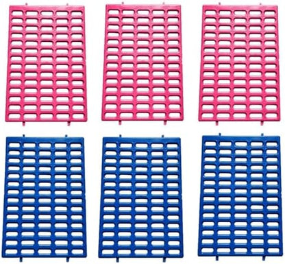 Saguaro Acres Rabbit & Small Animal Cage Resting Mat, Pink & Blue, 6-Pack