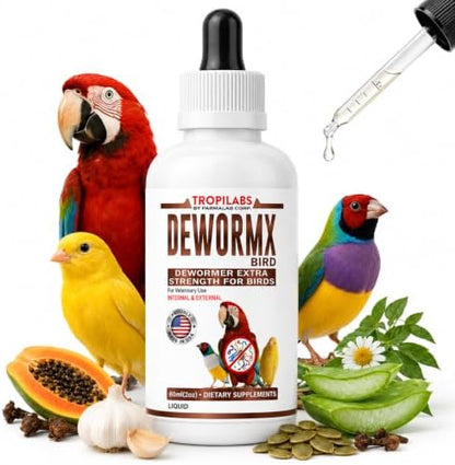 Farmalab Natural Dewormer Internal & External 100 Tabs Poultry - Vitamin for Poultry Rooster Hen Chicken Baby Chick Doves Pigeons and All Caged Birds (All Caged Birds)