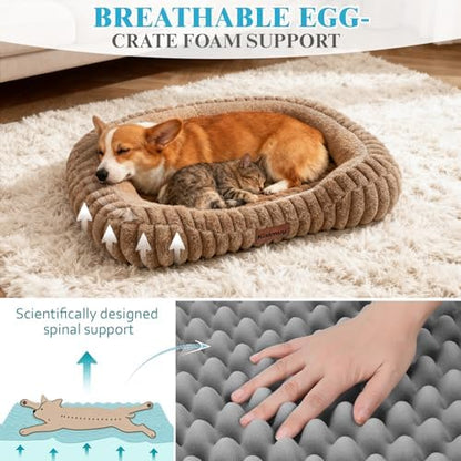 Orthopedic Dog Bed,Hip Joint Support Large Dog Crate Pad for Senior