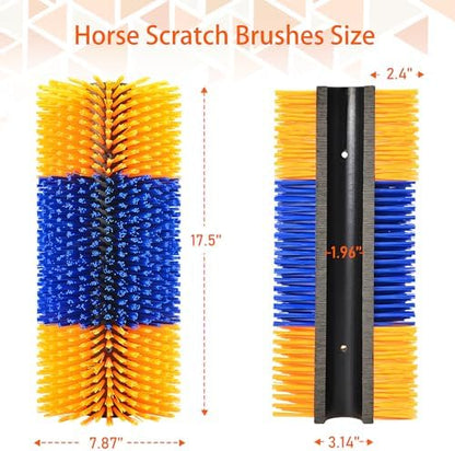 Livestock Scratch Brush Kit, Horse Massager for Relieving Itching, Suitable for Horse, Cattle, Sheep, Pig, Yellow