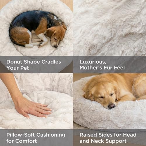 Best Friends by Sheri Original Calming Donut Dog Bed, Oyster, Medium, 30"