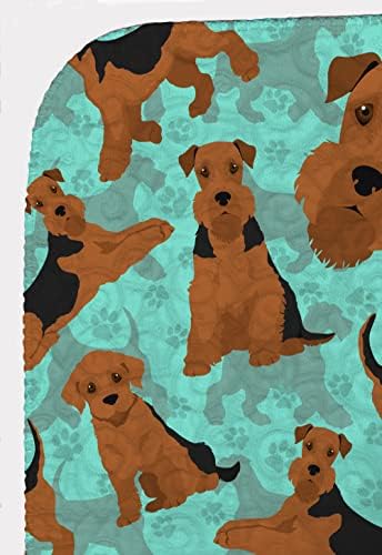 Caroline's Treasures MLM1042LQB Airedale Terrier Quilted Blanket 50x60 Artwork Pattern Quilted Throw Blanket for Bed, Couch, Sofa, Soft and Lightweight