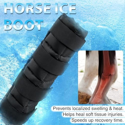 Harrison Howard Ice Boot for Horse Cool Gel Pack Leg Wrap for Treating Full Leg, Knee, Hock Injuries Reusable Ice Cooling Therapy