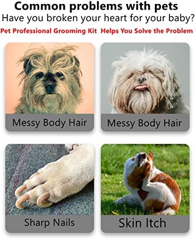Rabbit Professional Nail Clippers Grooming Kit with Pet Shedding Slicker Brush, Pet Grooming Comb, Nail Clipper Trimmer for Rabbit, Puppy, Kitten, Guinea Pig, Hamster, Ferret (4PCS)