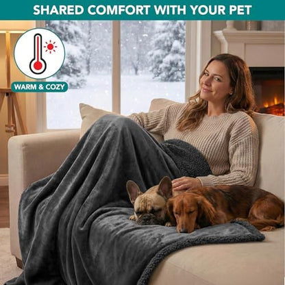 PetAmi Waterproof Dog Blanket for Small Dog Puppy Cat, 29x40, Dark Grey