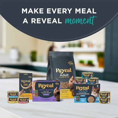 Reveal Natural Cat Treats, 6 Count Single Ingredient Treat for Cats, Grain Free, Whole Salmon Loin, 1.06 oz Bags