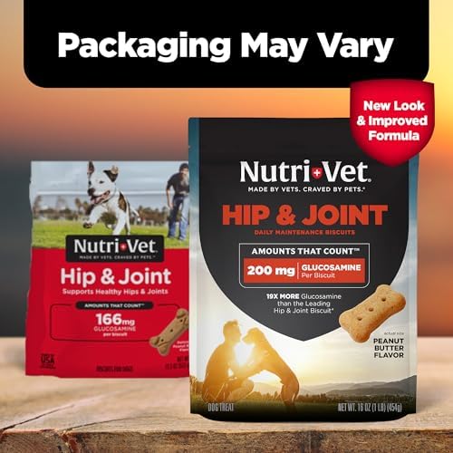 Nutri-Vet Hip & Joint Dog Biscuits, Dog Treats, 200mg Glucosamine, 16oz