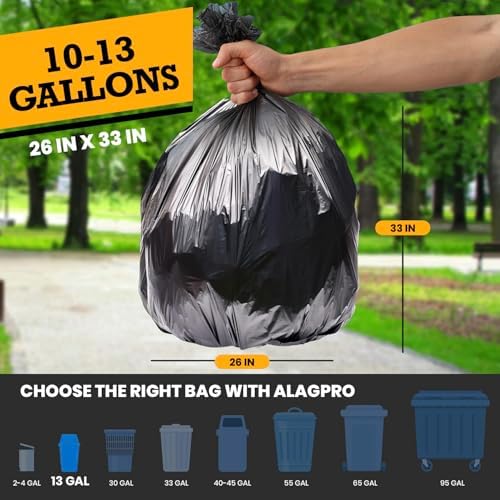 ALAGPRO® 50 Premium Dog Waste Station Can Liners -1 Roll of 50 bags - Standard Size 26" W x 33" L (10-13 gallons) - Heavy Duty Pet Poop Trash Can Bags, 40% Thicker than Competitors Bags (1.1 mil)