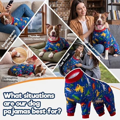 LovinPet Dog Large Dog Pajamas, Lost World Dinosaurs Print, XL