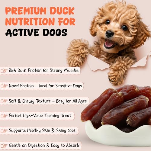 Annika Duck Sausage Dog Treats Natural Chew Snack