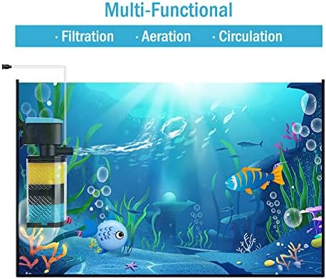 3-Stage Aquarium Filter & Replacement Sponges Set (Including 2 x Fine, 2 x Coarse & 4 x Carbonized Sponge)