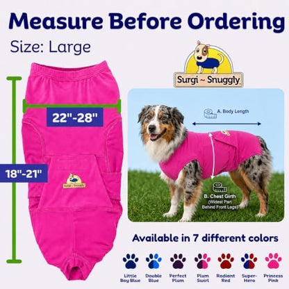 Surgi Snuggly Dog Surgery Recovery Suit, Cone Alternative, Spay/Neuter L